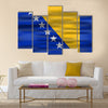 Realistic flag Bosnia and Herzegovina Multi panel canvas wall art