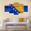 Realistic flag Bosnia and Herzegovina Multi panel canvas wall art