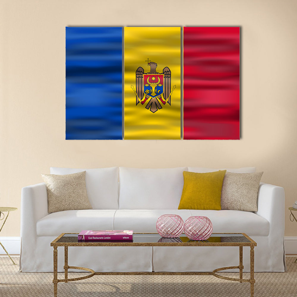 Vector realistic flag moldova Multi panel canvas wall art