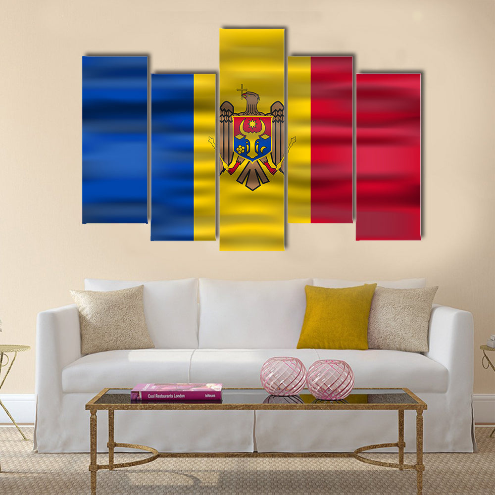 Vector realistic flag moldova Multi panel canvas wall art