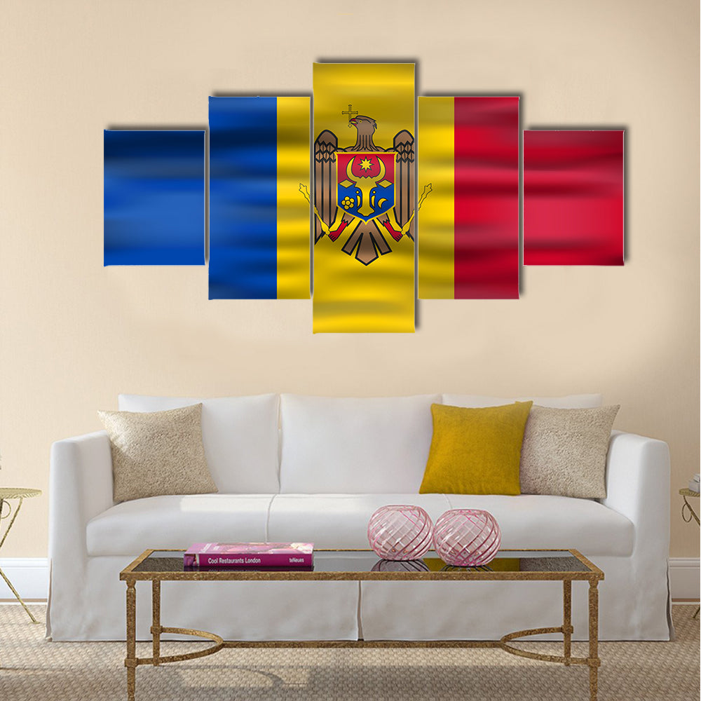 Vector realistic flag moldova Multi panel canvas wall art