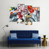 Seafood on ice at the fish market Multi panel canvas wall art