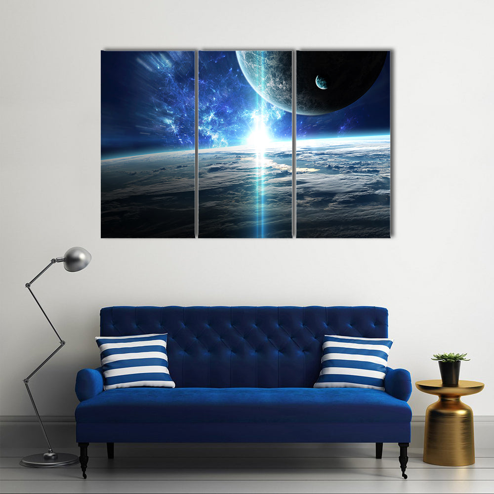 Beauty of Outer Space Exploration  Multi Panel Canvas Wall Art