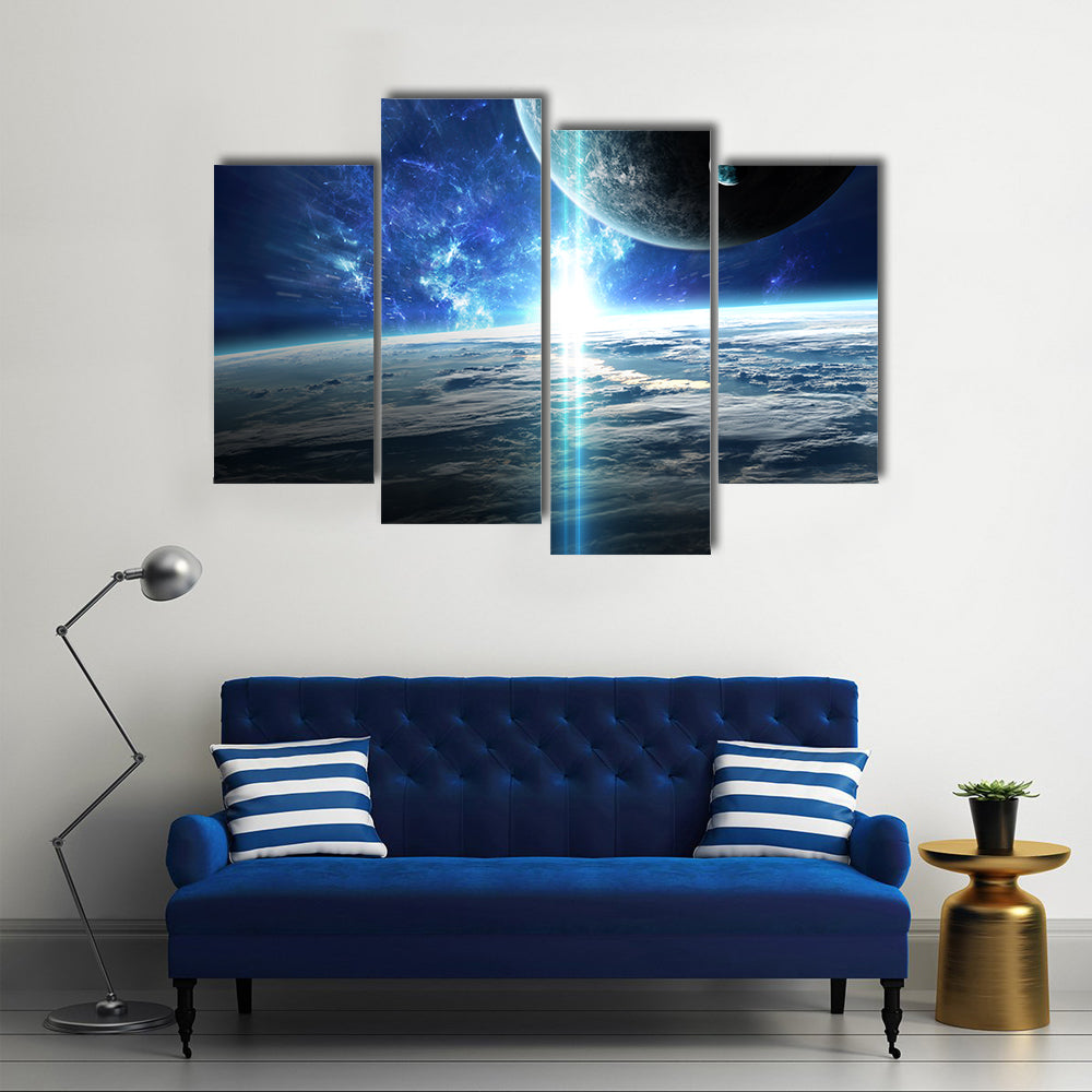 Beauty of Outer Space Exploration  Multi Panel Canvas Wall Art