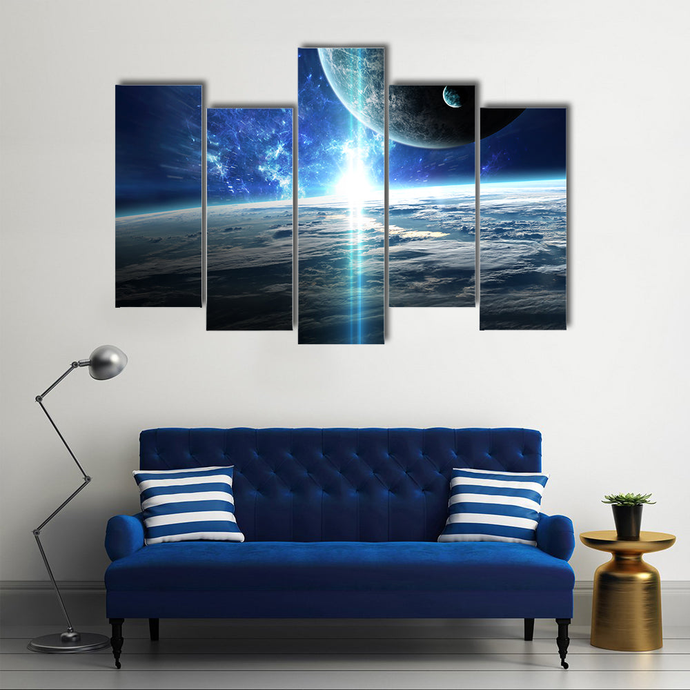 Beauty of Outer Space Exploration  Multi Panel Canvas Wall Art