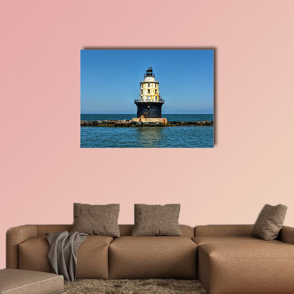Harbor of Refuge Light Lighthouse in the Delaware Bay canvas wall art