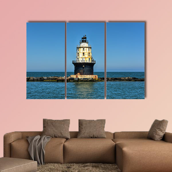 Harbor of Refuge Light Lighthouse in the Delaware Bay canvas wall art