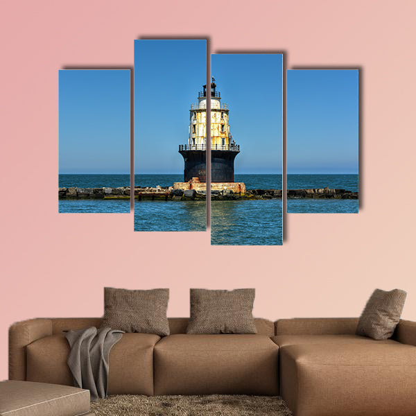 Harbor of Refuge Light Lighthouse in the Delaware Bay canvas wall art