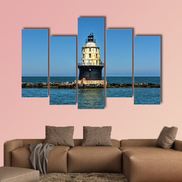 Harbor of Refuge Light Lighthouse in the Delaware Bay canvas wall art