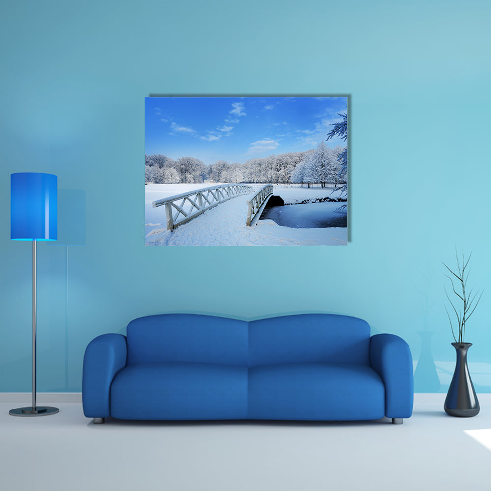 Beautiful winter landscape in the Netherlands Elswout Overveen multi panel canvas wall art