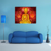 Lotus Position Of A Buddha With Mandala Background And Illuminated Face Multi Panel Canvas Wall Art