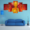 Lotus Position Of A Buddha With Mandala Background And Illuminated Face Multi Panel Canvas Wall Art