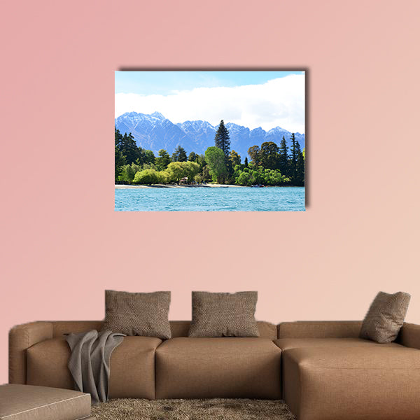 Scenic view of Lake Wakatipu with Southern Alps background in Queenstown, wall art