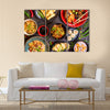 Assorted Chinese food set Chinese noodles fried rice dumplings duck Multi panel canvas wall art