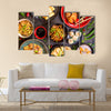 Assorted Chinese food set Chinese noodles fried rice dumplings duck Multi panel canvas wall art