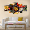 Assorted Chinese food set Chinese noodles fried rice dumplings duck Multi panel canvas wall art