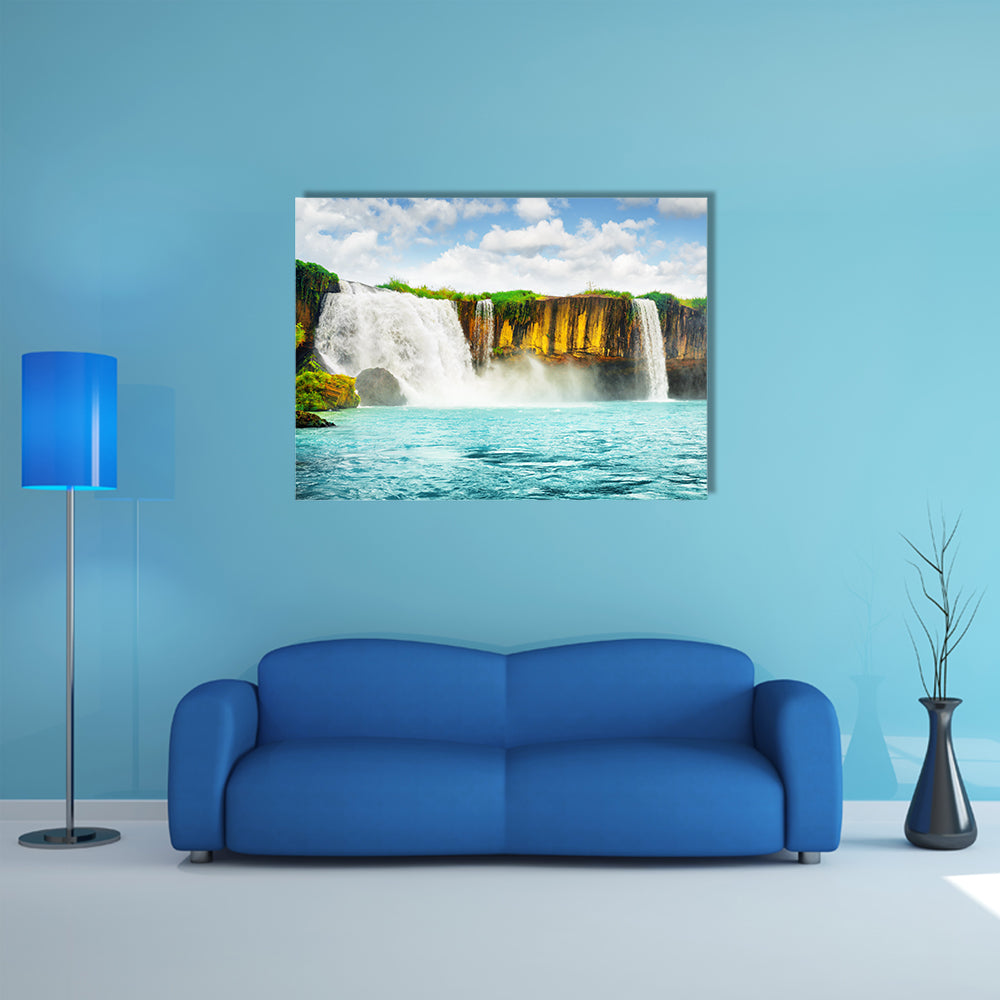 The Dray Nur Waterfall on the Serepok River at the Tay Nguyen Multi Panel Canvas Wall Art