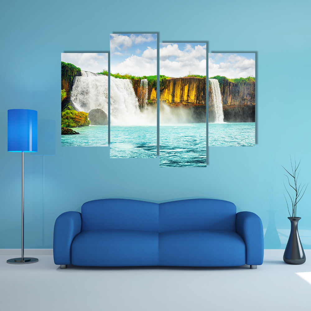 The Dray Nur Waterfall on the Serepok River at the Tay Nguyen Multi Panel Canvas Wall Art
