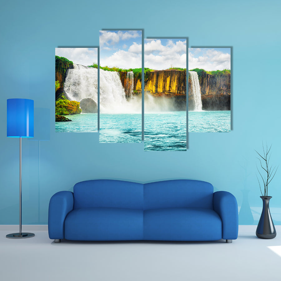 The Dray Nur Waterfall on the Serepok River at the Tay Nguyen Multi Panel Canvas Wall Art