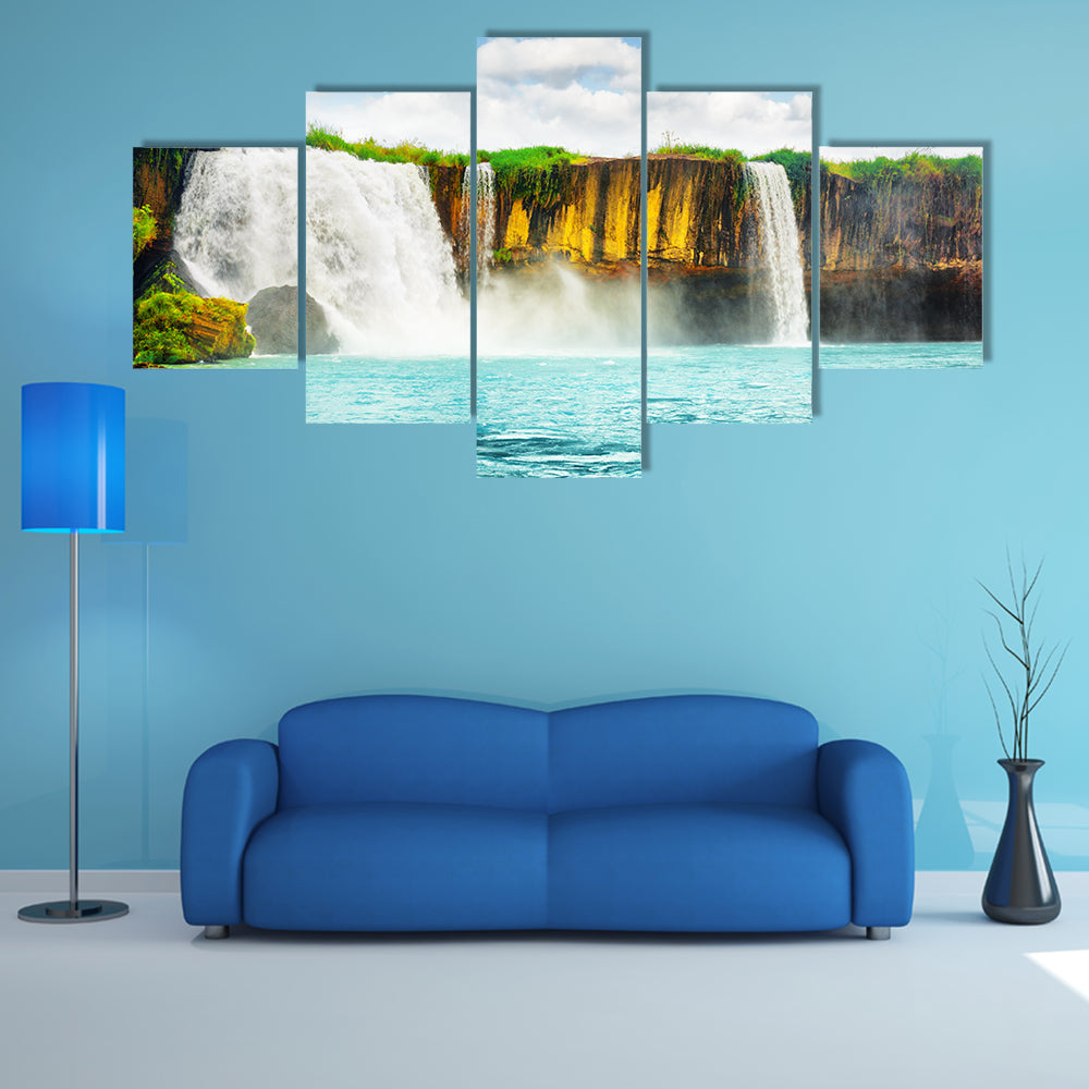 The Dray Nur Waterfall on the Serepok River at the Tay Nguyen Multi Panel Canvas Wall Art