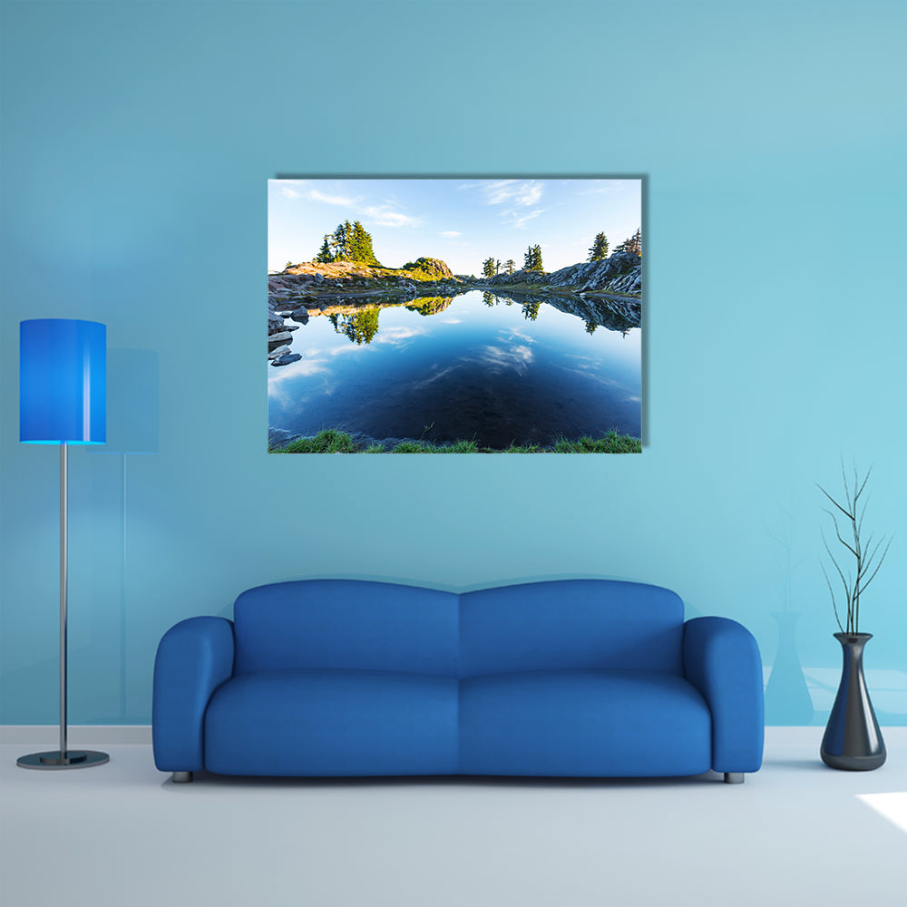 Serenity lake in the mountains multi panel canvas wall art