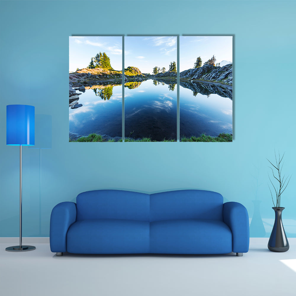Serenity lake in the mountains multi panel canvas wall art