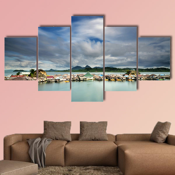 Kabalutan village multi panel canvas wall art