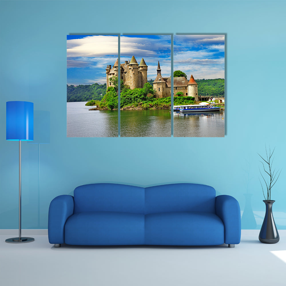 Beautiful romantic castles of France Chateau de Val multi panel canvas wall art