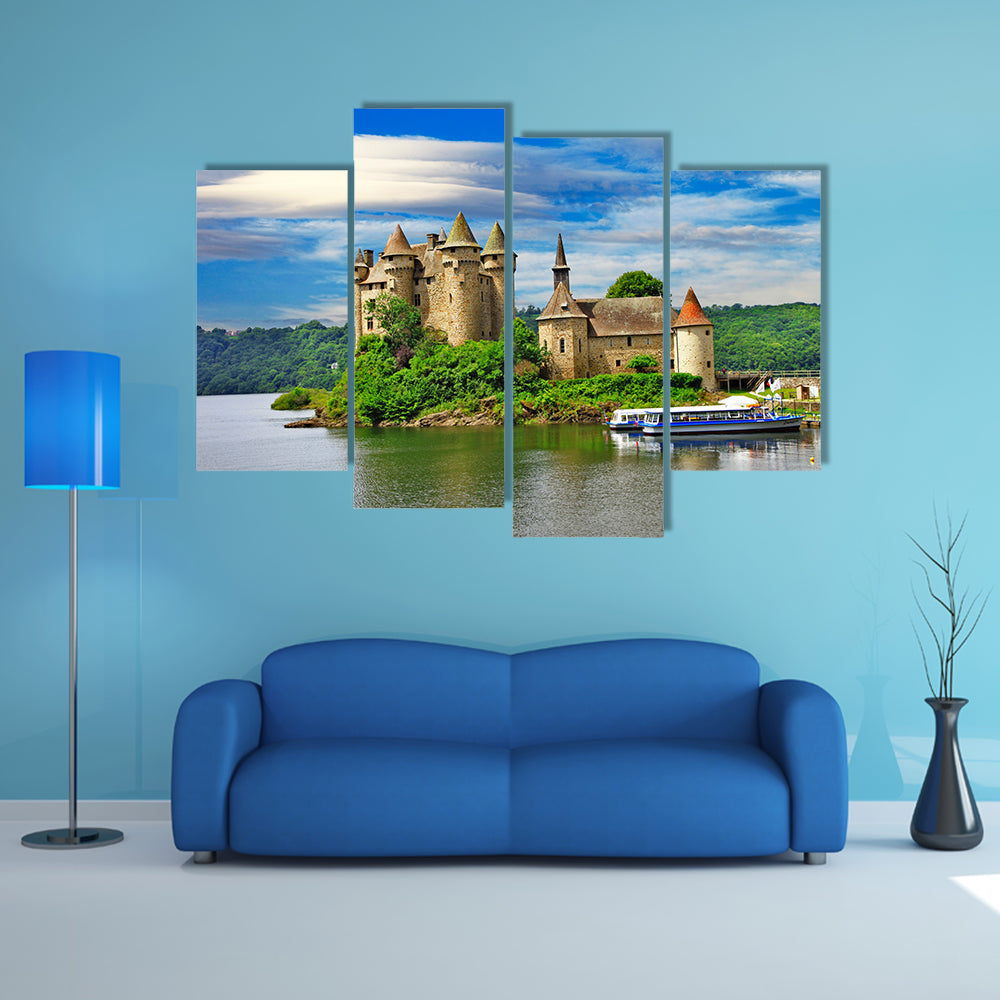 Beautiful romantic castles of France Chateau de Val multi panel canvas wall art