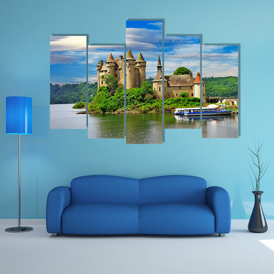Beautiful romantic castles of France Chateau de Val multi panel canvas wall art