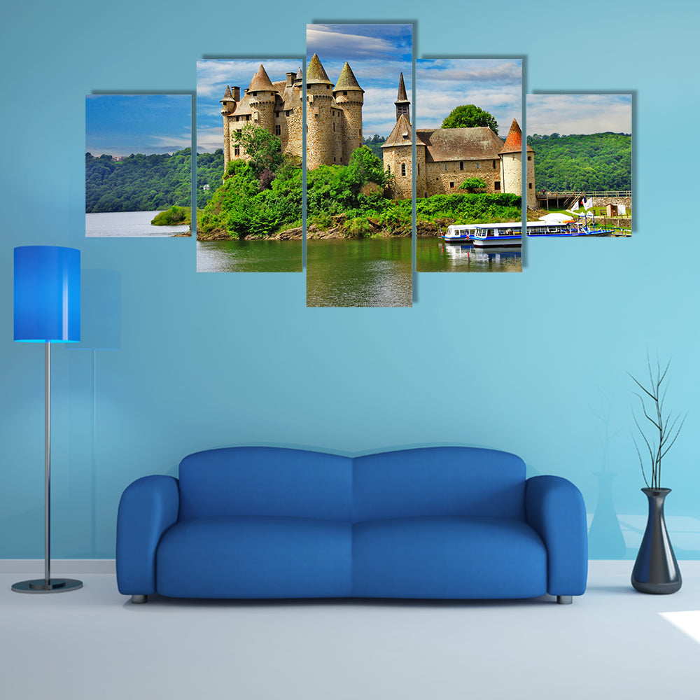 Beautiful romantic castles of France Chateau de Val multi panel canvas wall art