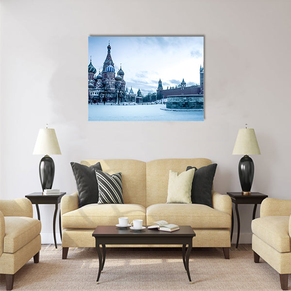 Saint Basil's Cathedral on Red Square in Moscow Multi panel canvas wall art