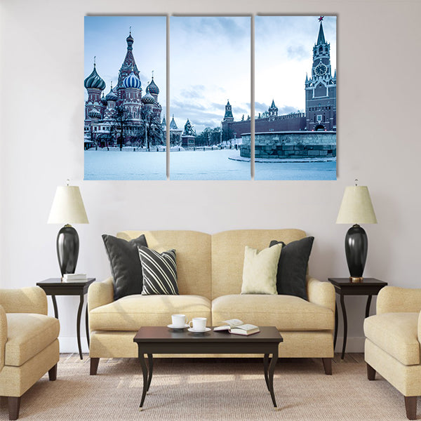 Saint Basil's Cathedral on Red Square in Moscow Multi panel canvas wall art