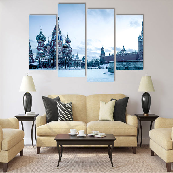 Saint Basil's Cathedral on Red Square in Moscow Multi panel canvas wall art