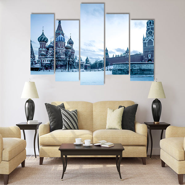 Saint Basil's Cathedral on Red Square in Moscow Multi panel canvas wall art