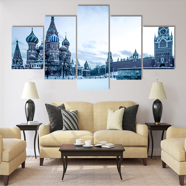 Saint Basil's Cathedral on Red Square in Moscow Multi panel canvas wall art