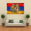 Flag Of Armenia With Coat Of Arms, Painted On Dirty Wall Multi Panel Canvas Wall Art