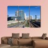 View on railroad and financial district in Vienna, Austria multi panel canvas wall art