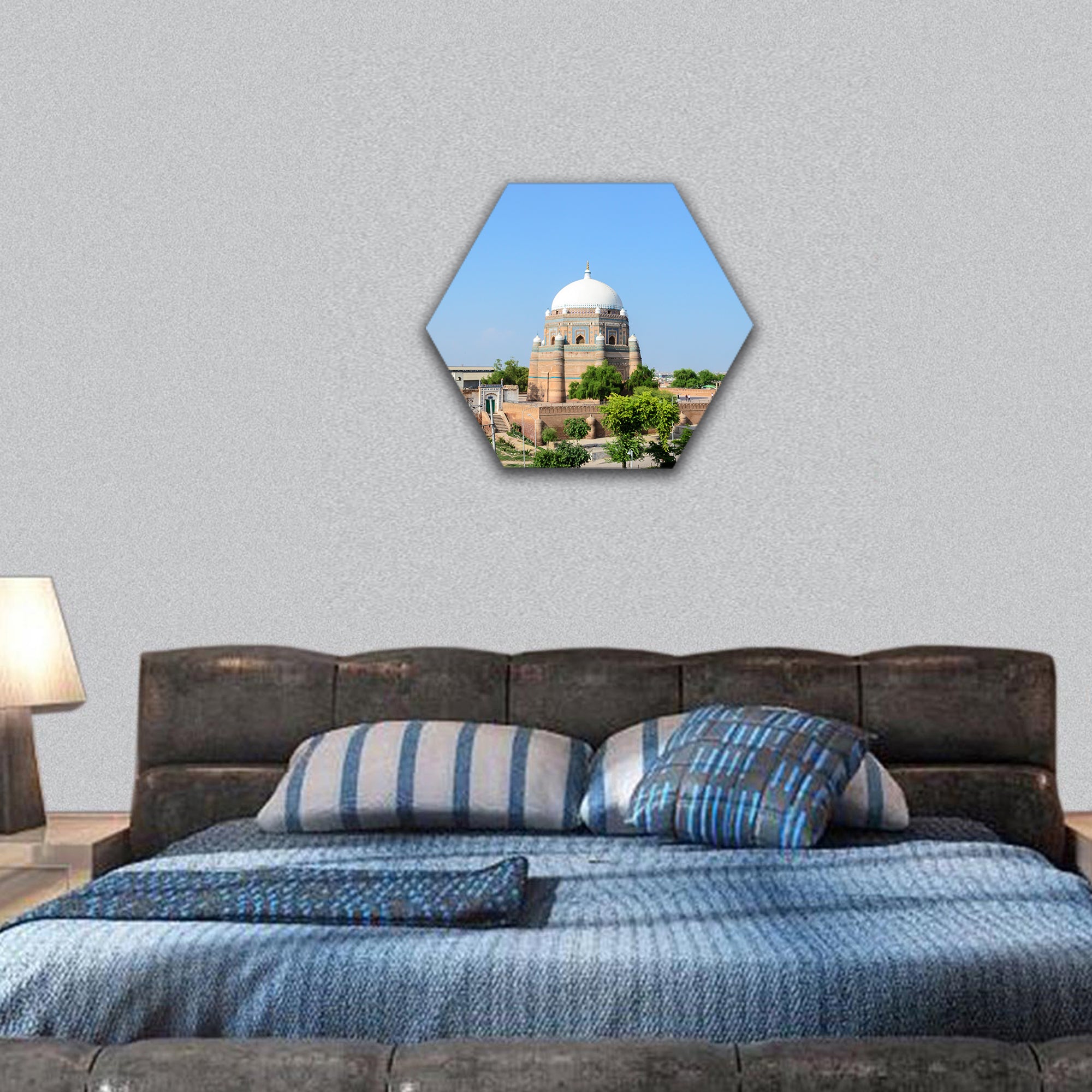 Tomb of Shah Rukn-e-Alam in Multan hexagonal canvas wall art