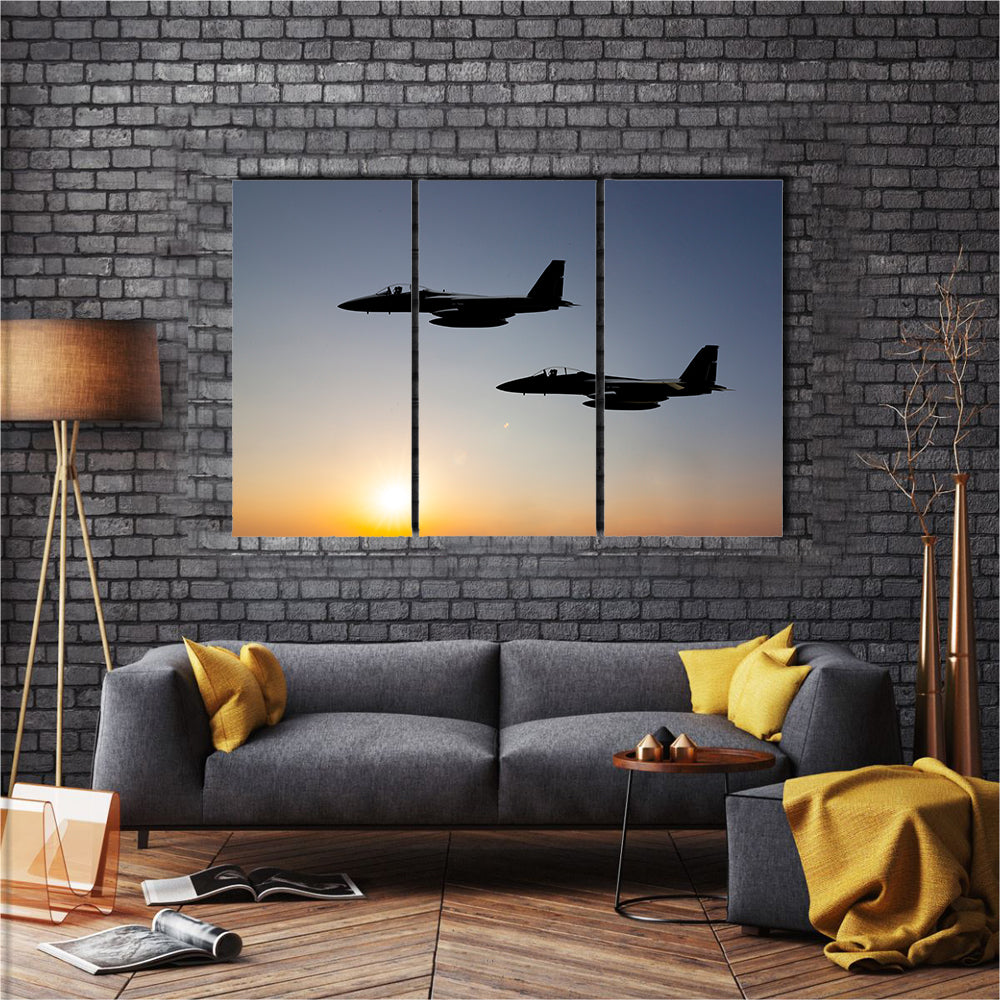 Print Of Fighter Jets Doing Practice Multi Panel Canvas Wall Art