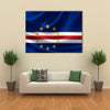 3D rendering of the flag of Cape Verde on satin texture Multi panel canvas wall art