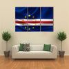 3D rendering of the flag of Cape Verde on satin texture Multi panel canvas wall art