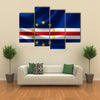 3D rendering of the flag of Cape Verde on satin texture Multi panel canvas wall art