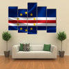 3D rendering of the flag of Cape Verde on satin texture Multi panel canvas wall art