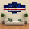 3D rendering of the flag of Cape Verde on satin texture Multi panel canvas wall art