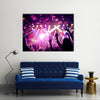 Crowd Raising their Hands and Enjoying great Festival Party Multi panel Canvas Wall Art