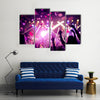 Crowd Raising their Hands and Enjoying great Festival Party Multi panel Canvas Wall Art