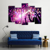 Crowd Raising their Hands and Enjoying great Festival Party Multi panel Canvas Wall Art