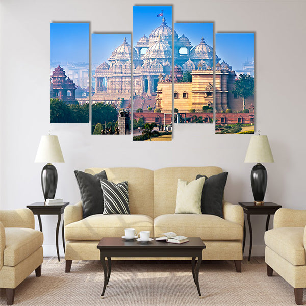 Temple Akshardham, Delhi, India Multi Panel Canvas Wall Art
