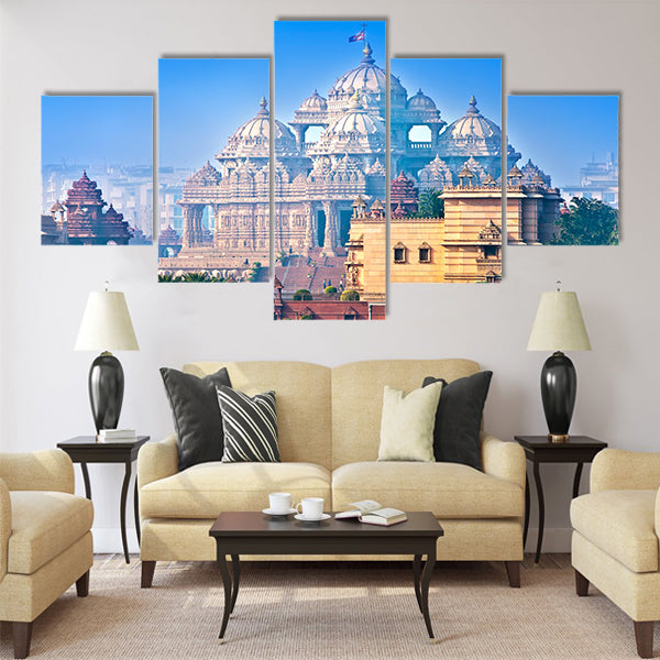 Temple Akshardham, Delhi, India Multi Panel Canvas Wall Art